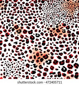 leopard red and white skin seamless pattern small