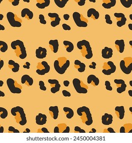 Leopard repeat pattern. Vector flat hand drawn background illustration.