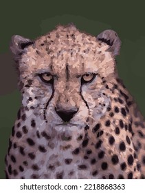 Leopard resting on a log against