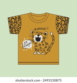 the leopard is roaring design cartoon vector illustration