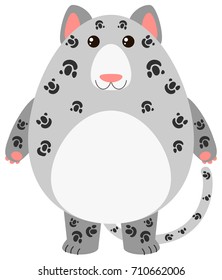 Leopardo con ilustración de cuerpo redondo