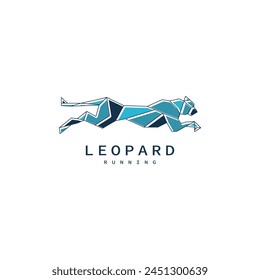 leopard running tech logo design illustration 2