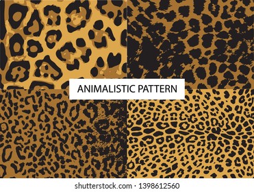 Leopard Safari Collection Set 4 Patterns Stock Vector (Royalty Free ...