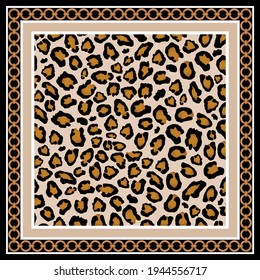 Patrón de pañuelo leopardo.Diseño vectorial para impresiones y fondos de moda.