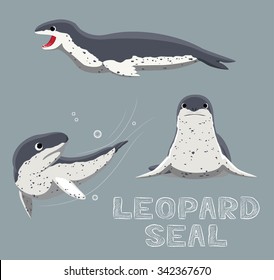 Leopard Seal Cartoon Vector Illustration