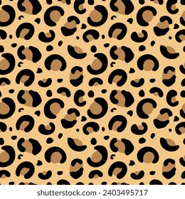 Leopard, seamless animalistic pattern. Abstract illustration. Safari, animal skin. For wallpaper fabric wrapping background.