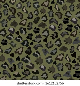 Leopard seamless background, vector illustration. Animal print, the texture of a wild cat. African style. Multi-colored camouflage.