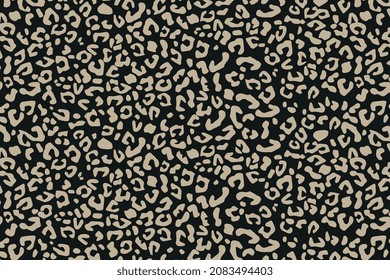 Leopard seamless pattern. Abstract background of dark spots on an orange background. Modern print. Vector