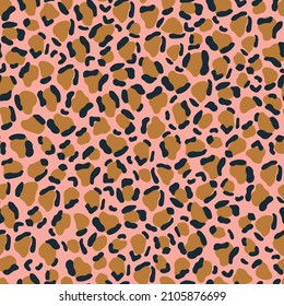 Leopard seamless pattern. Abstract leopard skin fur. Animal background. Exotic vector illustration.