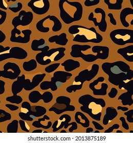 Leopard seamless pattern, animal fur, Leopard spotted skin texture. Vector