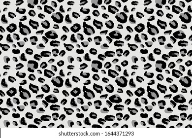 Leopard seamless pattern. Animal pattern in gray and black color.