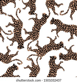Leopard seamless pattern animal print design with wild cats perfect for fashion and surface design.