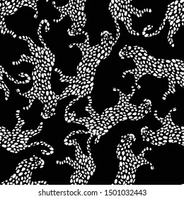 Leopard seamless pattern animal print design with wild cats perfect for fashion and surface design.