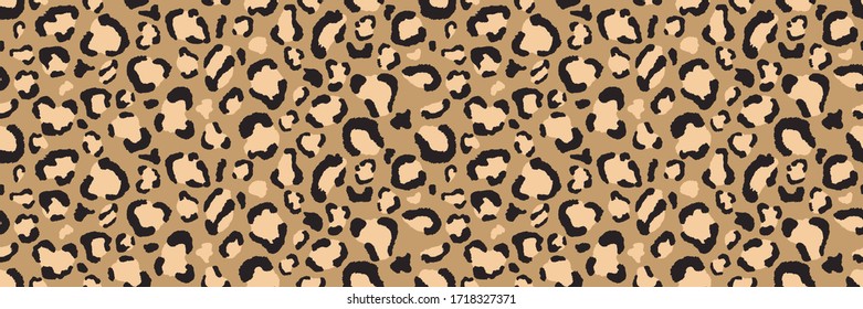 Leopard seamless pattern. Animal print. Wide vector background.