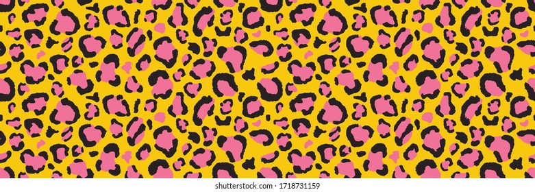 Leopard seamless pattern. Animal print. Wide vector background.