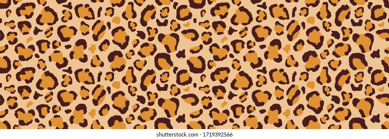 Leopard seamless pattern. Animal print. Wide vector background.