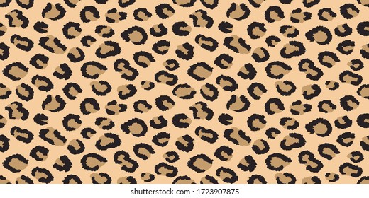 Leopard seamless pattern. Animal print. Wide vector background.