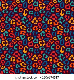Leopard seamless pattern. Animal skin print. Repeating spots motif. Wildlife, natural camouflage texture. Savannah safari inspired background. Vector abstract wallpaper