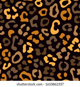Leopard seamless pattern. Animal skin print. Repeating spots motif. Wildlife, natural camouflage texture. Savannah safari inspired background. Vector abstract wallpaper
