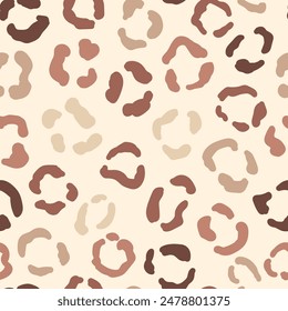 Leopard seamless pattern. Animal wildlife skin print. Fashion stylish vector texture. Great for textile, fabric, wallpaper, wrapping, scrapbook and packaging
