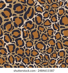 Leopard seamless pattern. Animal wildlife skin print. Fashion stylish vector texture. Great for textile, fabric, wallpaper, wrapping, scrapbook and packaging	