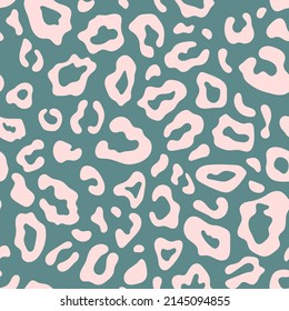 Leopard seamless pattern. Animalistic hand-drawn background. Vector illustration. Cute leopard skin.