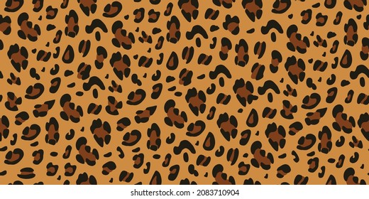 Patrón de leopardo sin fisuras. Impresión animalista para tela, papel. Fondo dibujado a mano por vectores.