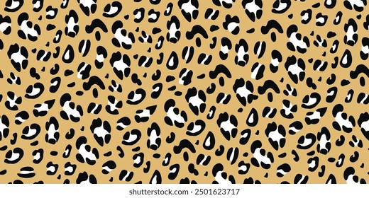 Patrón sin costuras de leopardo. Impresión animalista para tela, papel. Vector dibujado a mano de fondo