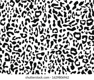 Leopard Skin Seamless Pattern Fashionable Monochrome Stock Vector ...