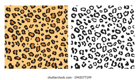 Leopard seamless pattern background. Leopard texture with color pattern and black pattern isolated design.