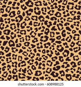 Leopard seamless pattern, beige brown color. Vector