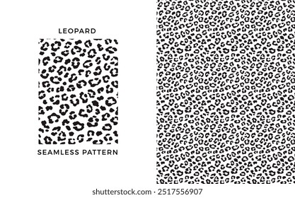 Leopard seamless pattern. Black and white leopard print. Vector texture.
