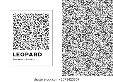 Leopard seamless pattern. Black and white leopard print. Vector texture.