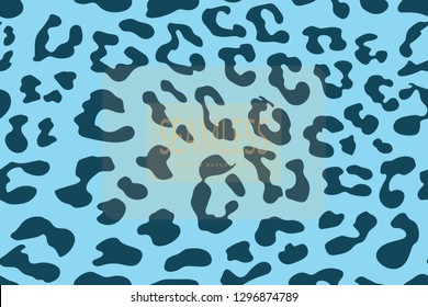 Leopard seamless pattern. Blue Animal print. Vector background. animal skin, tiger stripes, abstract pattern, line background, fabric. hand drawn vector illustration. Poster, banner artwork monochrom
