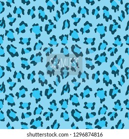 Leopard seamless pattern. Blue Animal print. Vector background. animal skin, tiger stripes, abstract pattern, line background, fabric. hand drawn vector illustration. Poster, banner artwork monochrom