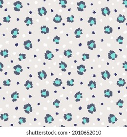 Leopard seamless pattern with brush stroke texture. Fashion stylish natural background. Vector animal skin print.