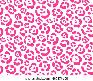 Leopard  seamless pattern design in pink color. Can be used in textiles, fashion, clothes, paper print and website backdrop.