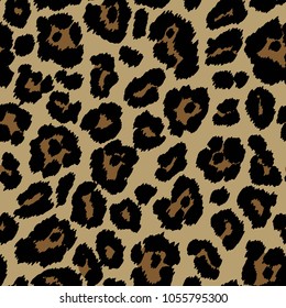 Leopard seamless pattern design, vector illustration background