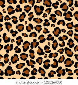 Leopard seamless pattern design, vector illustration.