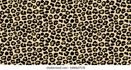 Leopard seamless pattern design, vector illustration light brown background