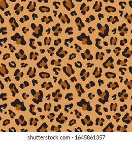 Leopard seamless pattern design, vector illustration background.