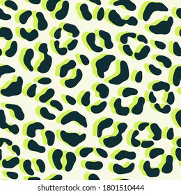 Leopard seamless pattern design. Vector chic animal colorful print.