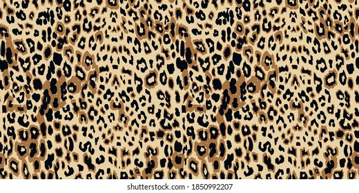 Leopard seamless pattern design, vector illustration background