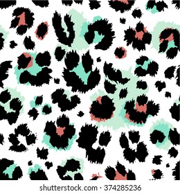 Leopard seamless pattern design. Vector illustration.