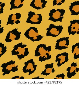 Leopard seamless pattern design, vector illustration background