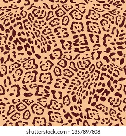 Leopard seamless pattern. Exotic wild animal skin. Skin of Cheetah, leopard, tiger. Fashionable, elegant, rich Animal abstract texture. print background, fabric. hand drawn vector illustration. EPS 10