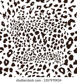 Leopard seamless pattern. Exotic wild animal skin print. Black and white spots. Skin of Cheetah, leopard, tiger. Fashionable, elegant, rich Animal abstract texture. vector illustration. EPS 10