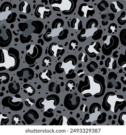 Leopard seamless pattern for fashion. Hand drawn skin animal leather texture. 