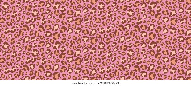 Leopard seamless pattern for fashion. Hand drawn skin animal leather texture. 