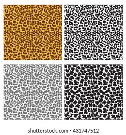 Leopard seamless pattern in flat style, vector